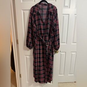 BloomChic Red and Black Plaid Coat